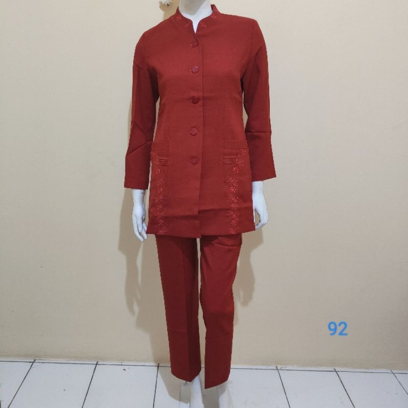 Termurah Setelan Baju Kantor Wanita Dinas ASN guru dll warna peach tua