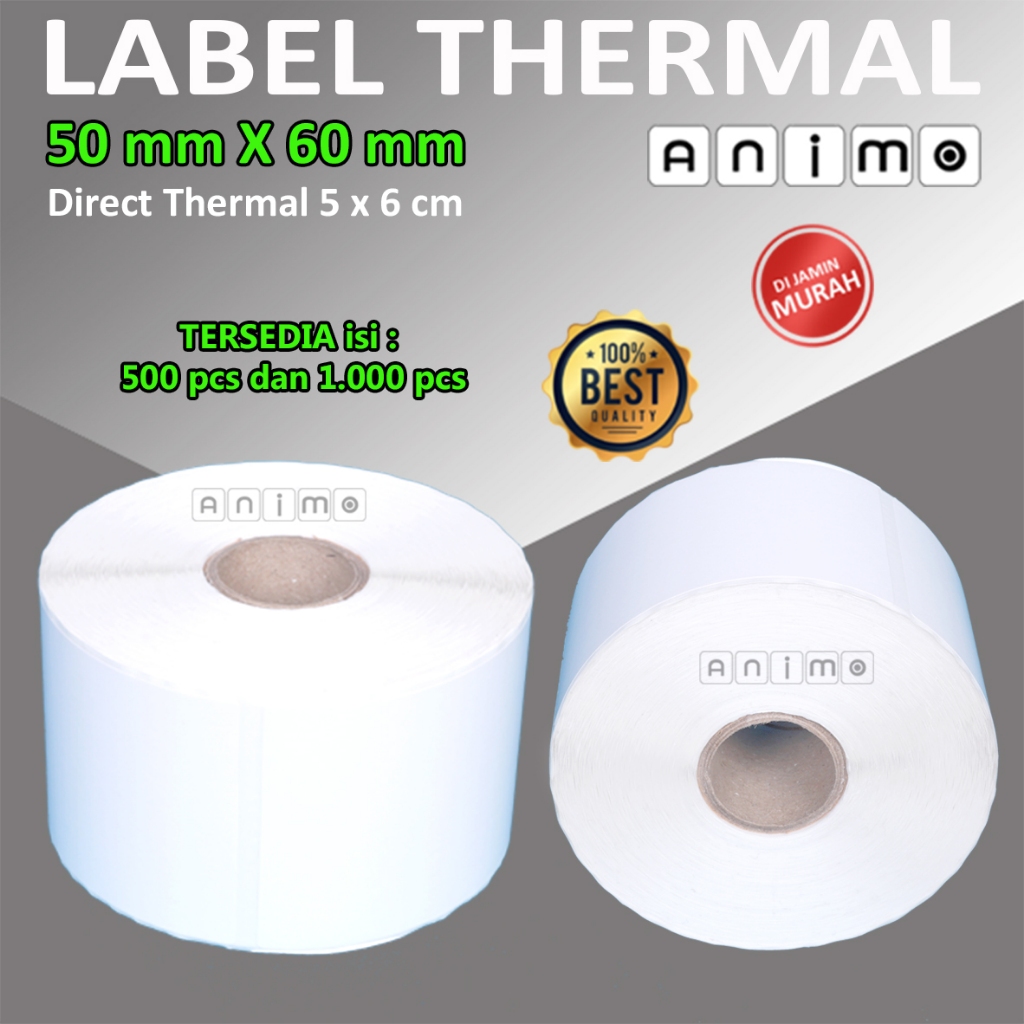 

RB LABEL THERMAL 50X60 - BARCODE Thermal 50 X 60 MM - Direct Thermal 50 X 60 mm - Stiker Thermal 5 x