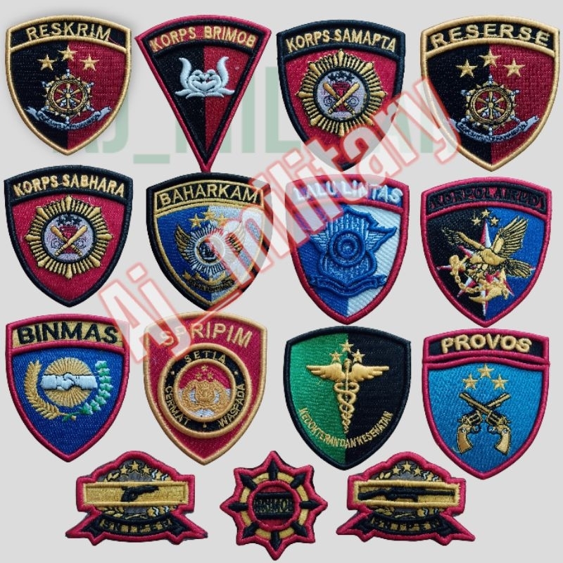 ATRIBUT POLRI POLISI BORDIR TIMBUL