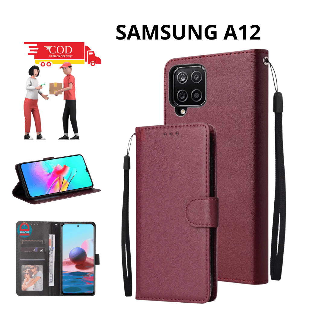 CASE HP SAMSUNG A12 CASING DOMPET FLIP CASE WALLET FLIP LEATHER CASE PREMIUM CASING HP
