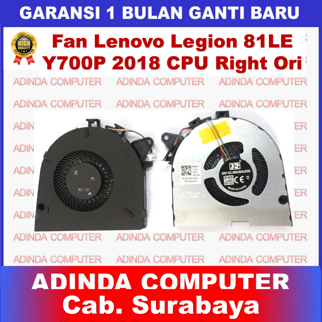 Fan Lenovo Legion 81LE Y7000P Y530P Y540P Y545 2018 CPU Right ORI