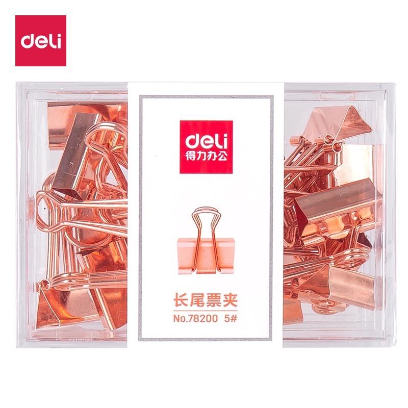 

Deli Office Binder Clip / Penjepit Rose Gold Isi 25pcs 78200