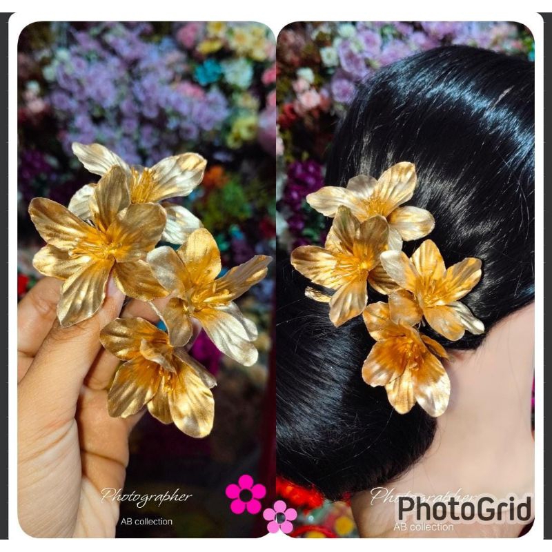 Jepit Rambut Bunga Mawar Gold
