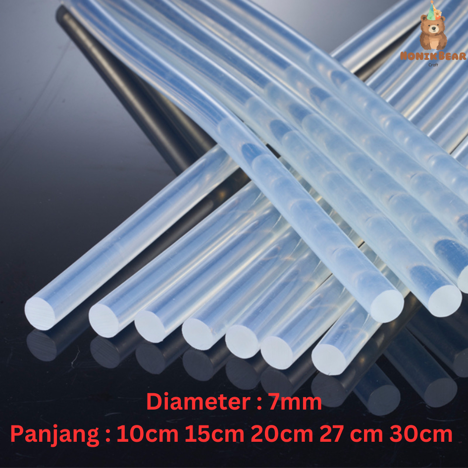 

TERMURAH ISI LEM TEMBAK Glue Stick 7mm * 10 cm/15cm/20cm/27cm/30cm Refill Gun Sticks Hot Melt Lilin Bening Cair