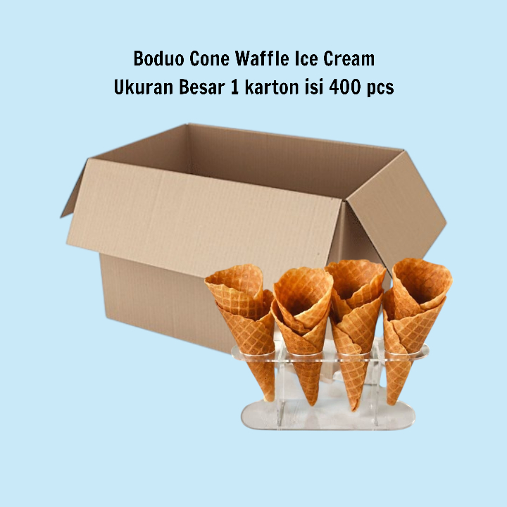 

QH Boduo Cone Waffle Ice Cream Ukuran Besar 1 karton isi 400 pcs