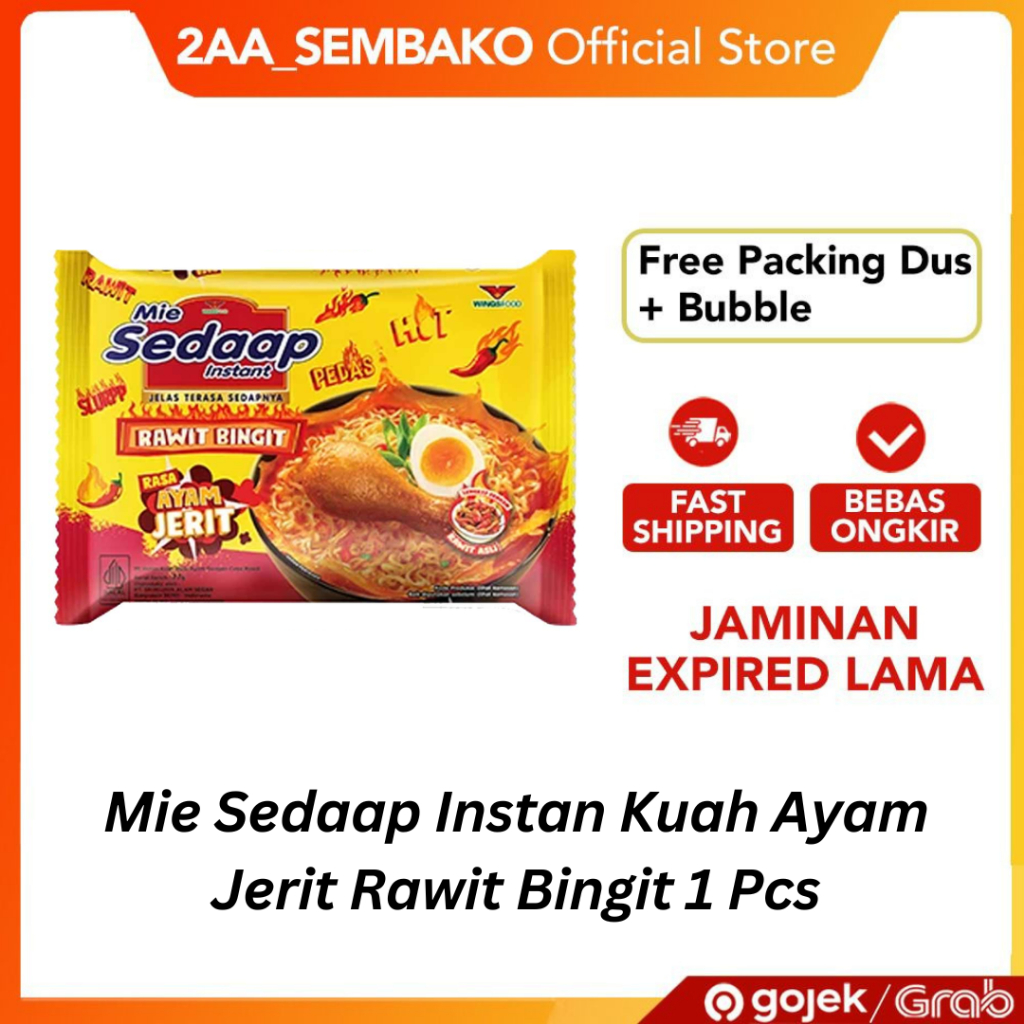 

Mie Sedaap Instan Kuah Ayam Jerit Rawit Bingit 1 Pcs