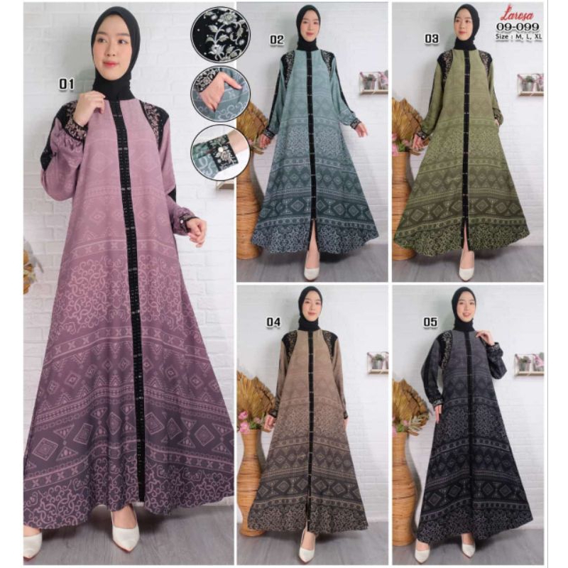 Gamis Printing Larosa 09.099 Original  /  Dress Larosa  original  /  Dress gamis abaya Larosa busana