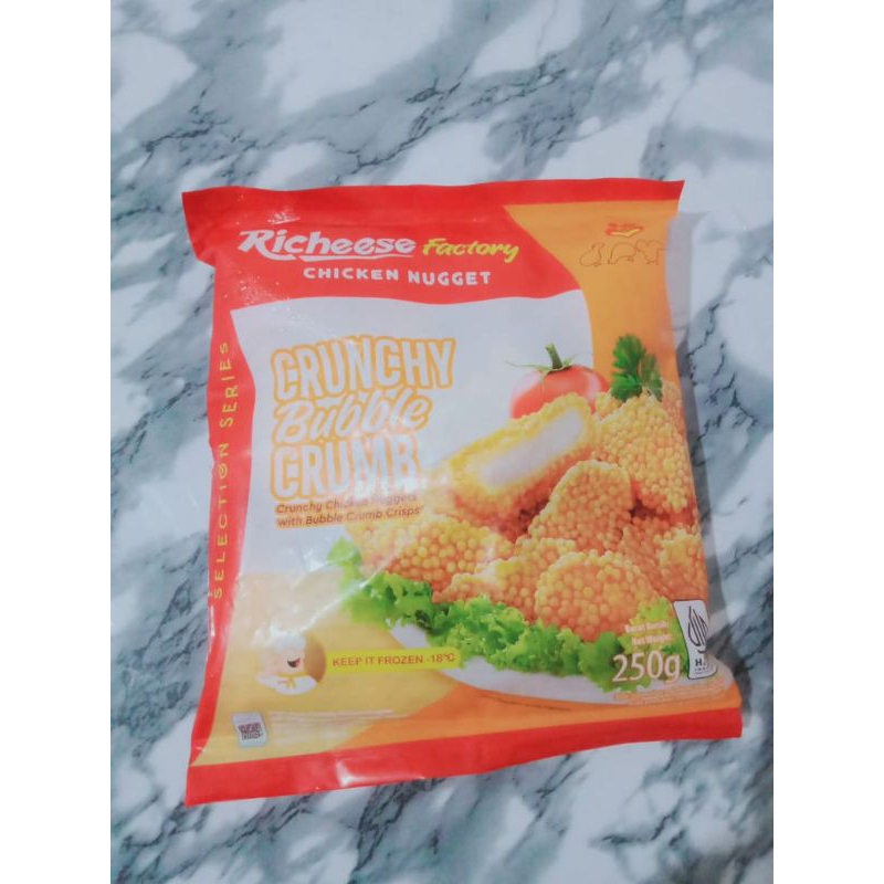 

richeese chicken nugget 250 gr crunchy bubble crumb