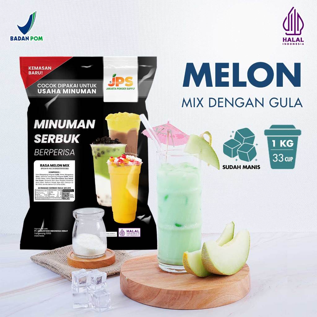 

Powder Drink JPS Bubuk Minuman Rasa Melon Mix 1Kg