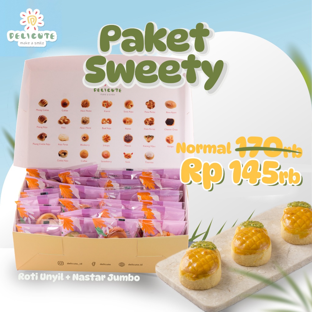 

PAKET SWEETY - BUNDLING NASTAR JUMBO + ROTI UNYIL (MIX RASA)