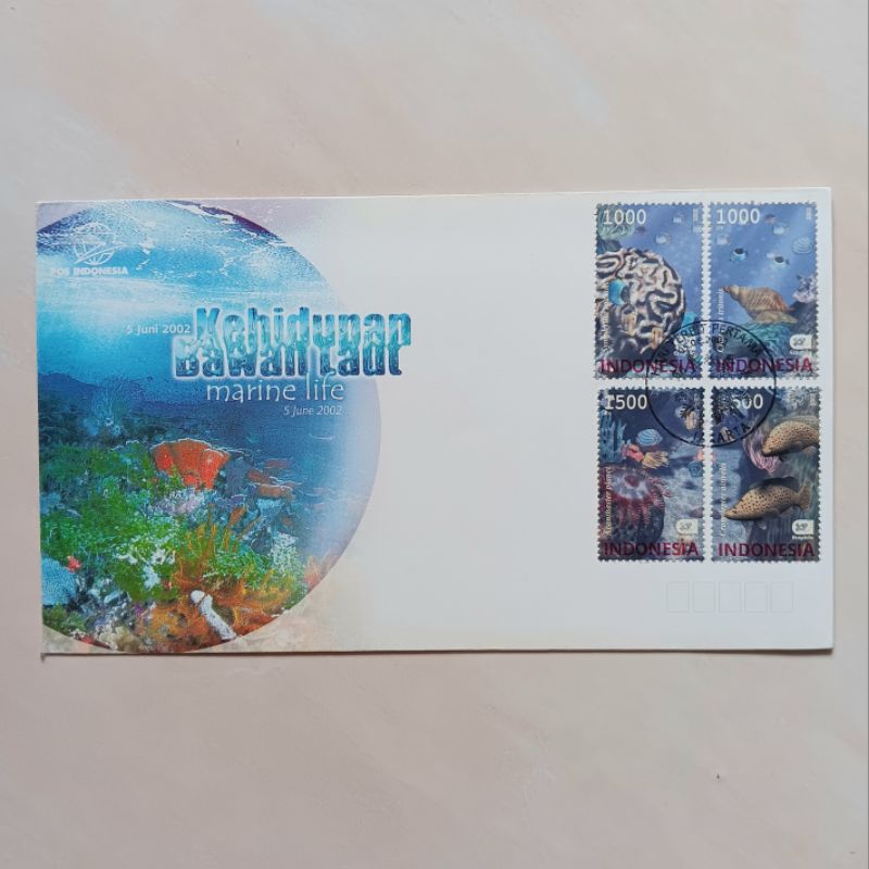 

FDC / SHP / Sampul Hari Pertama Indonesia 2002 Kehidupan Bawah Laut