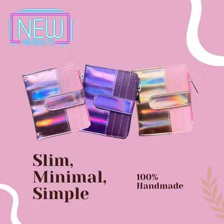 HOLOGRAM Dompet Lipat mini Hologram Dompet Kartu Wanita