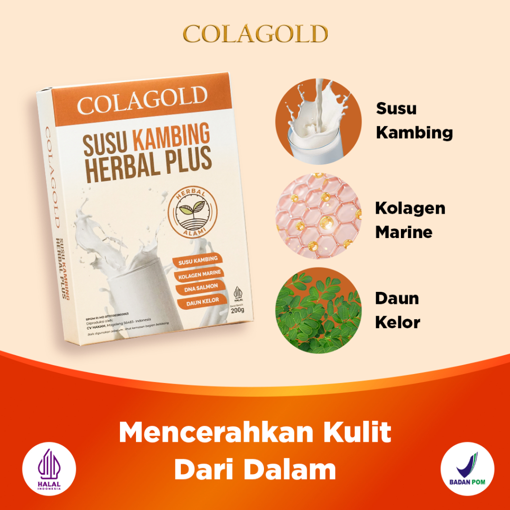 

Colagold Susu Kambing Mengandung Collagen Kurangi Tanda Penuaan & Rambut Rontok Kulit Glowing Cerahh Dari Dalam Kuatkan Tulang Sendi