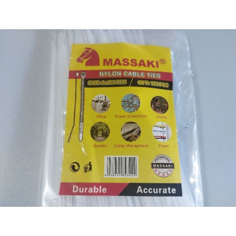 

Cable Kabel Ties Massaki 3 x 150mm Putih