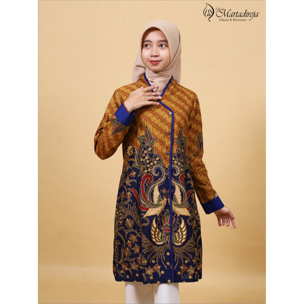 Batik Martadireja - Tunik Batik Wanita Bj161 Biru