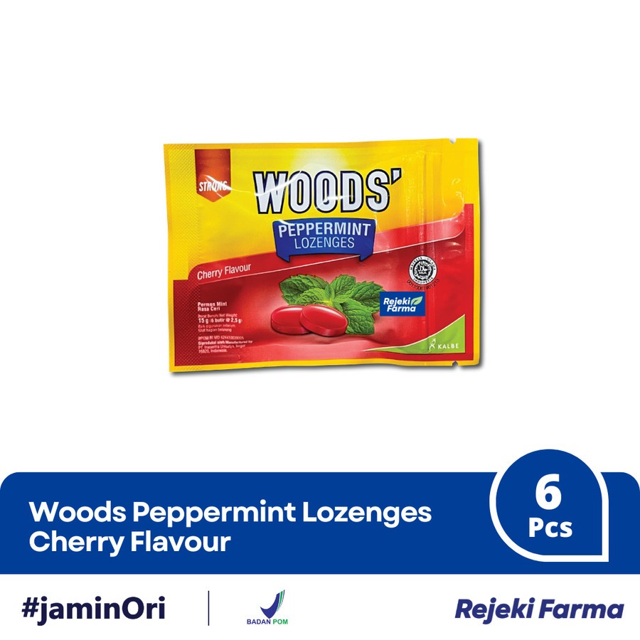 

Woods Peppermint Lozenges Permen 1 Strip isi 6 - Rasa Cherry Flavour