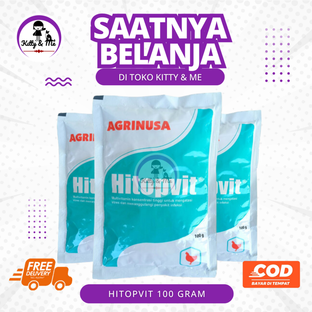 HITOPVIT 100 GRAM - Multivitamin Konsentrasi Tinggi Untuk Unggas Ayam Bebek Puyuh