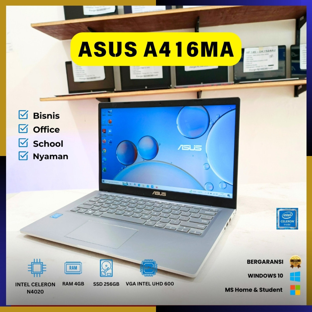 Laptop Second ASUS A416MA | RAM 4GB/8GB SSD 256GB/512GB (Intel Celeron N4020)