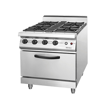GETRA RBJ-4 GAS OPEN BURNER // 4 BURNER GAS RANGE + OVEN