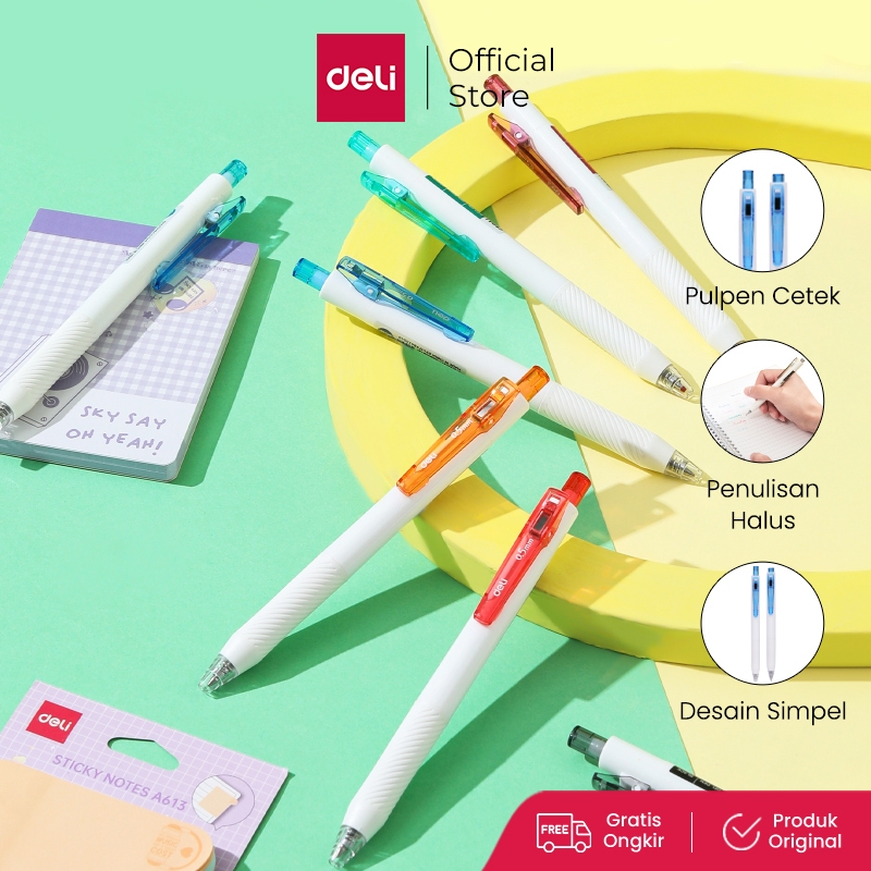 

Deli Color Gel Pen / Pulpen Gel Warna 0.5mm Nyaman Digenggam EG22