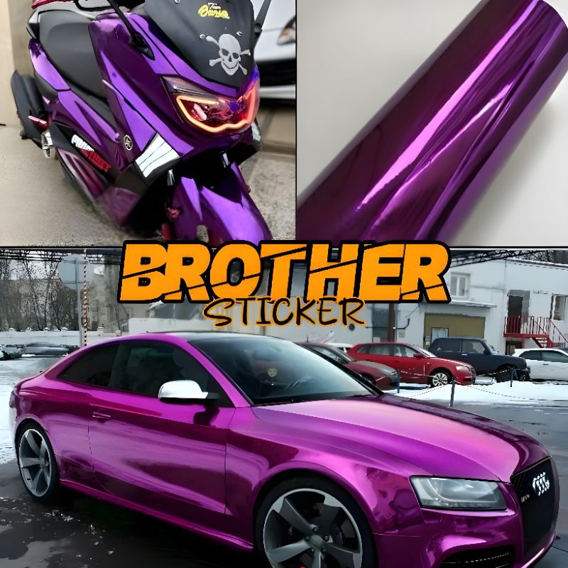 stiker skotlet ungu violet chrome mirror sticker ungu candy glossy metalic