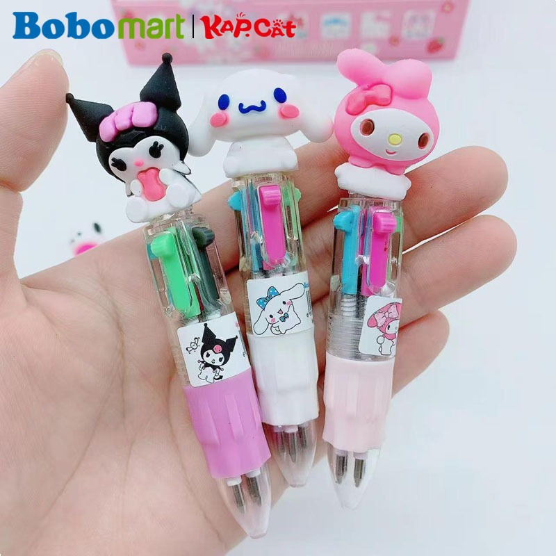 

BOBOMART 1 PCS PULPEN 4 WARNA WARNI MINI LUCU CUTE JB-2023-1A PULPEN KARAKTER KARET MURAH PULPEN CETEK 4 WARNA MINI