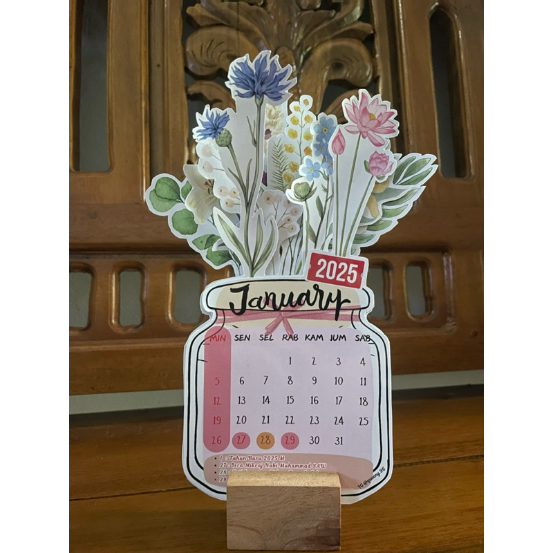 

Kalender aesthetic 2025 bunga/binatang lucu murah dan cantik.