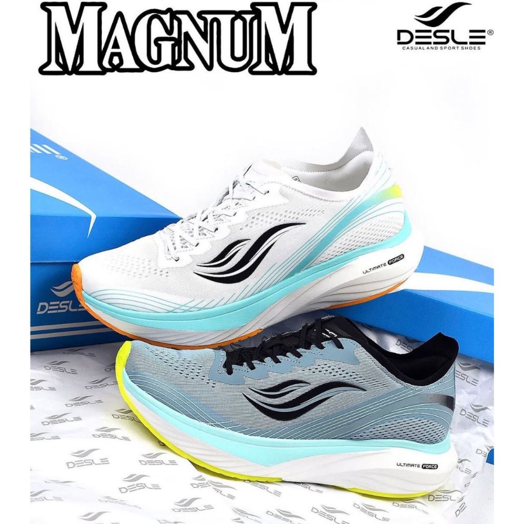 Sepatu DESLE MAGNUM Putih/Biru & Biru/Biru Tosca Running Original BNIB