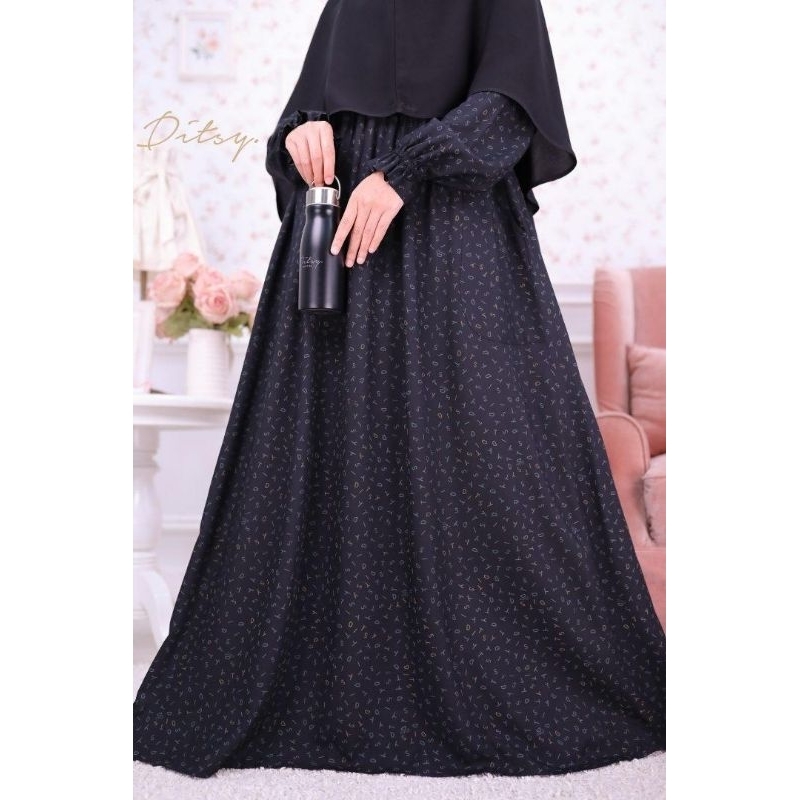 HARGA DITSY/ Ditsy Font Onyx S - Daster Ditsy / Gamis Ditsy / Gamis Murah / Daster Murah / Nightgown