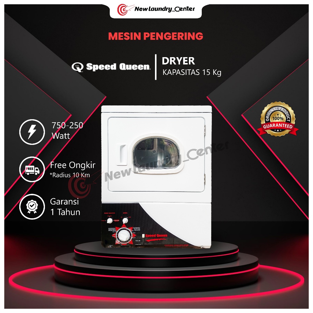 Dryer Speedqueen 15 kg gas Panel Atas dan Panel Bawah