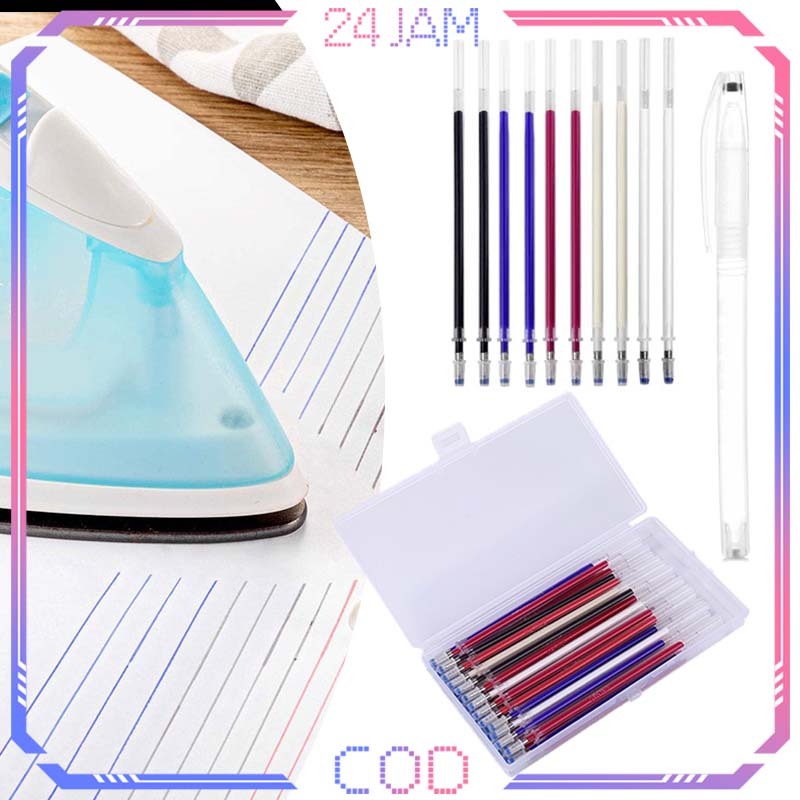 

40pcs Heat Erasable Pen Bahan Kena Panas Hilang Pen Pola Penanda Pulpen Pola Utk Spidol Marker Kain