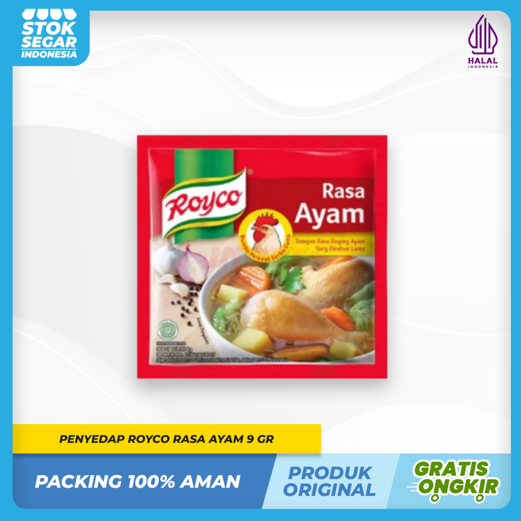 

Royco rasa Ayam 9gr HALAL Bumbu Penyedap Rasa Sachet