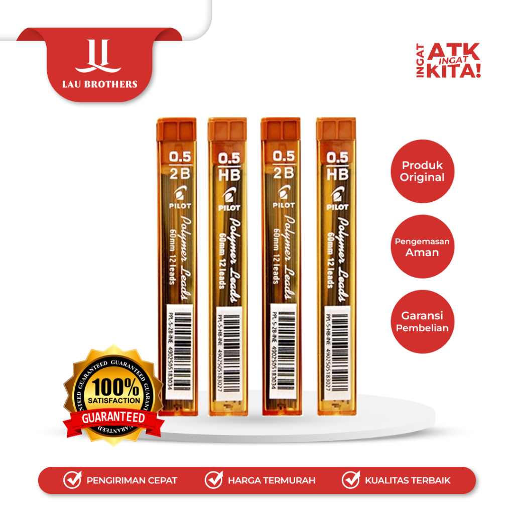 

PILOT ISI PENSIL MEKANIK/ MECHANICAL PENCIL LEAD REFILL 2B 0.5mm (1PACK/ 12TUBE)