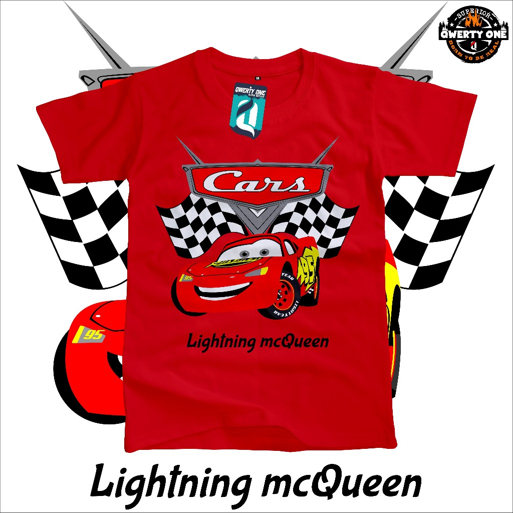 QWERTY ONE Kaos Anak Distro Karakter CARS MCQUEEN 1-8 Tahun