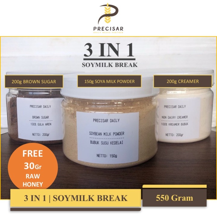 

Paket Soya Break (3 IN 1) - Soya Bean Powder | Creamer | Brown Sugar - 550 Gram-Perfect Diet Keto