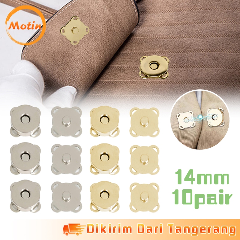 10 Pair Kancing Magnet Jahit Kancing Magnet Tas Jahit Button Aksesoris