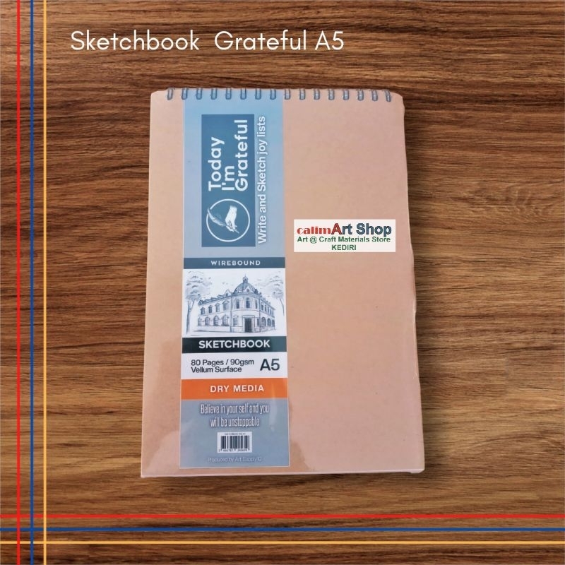 

SKETCH BOOK BUKU GAMBAR GRATEFUL WIREBOUND 90gsm A5 vellum Surface