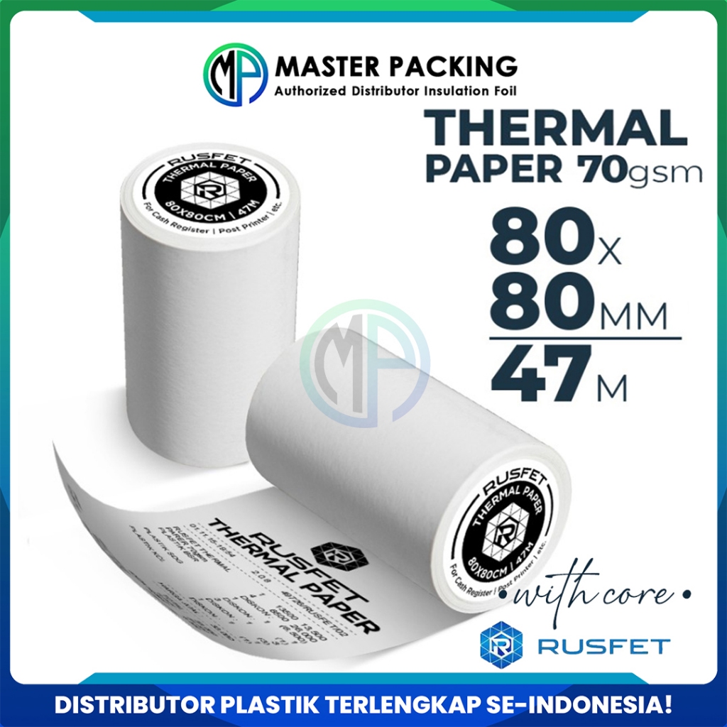 

Kertas Printer Thermal 80mm x 80mm / Kertas Termal Struk Kasir Barcode Mesin EDC POS Harga Satuan