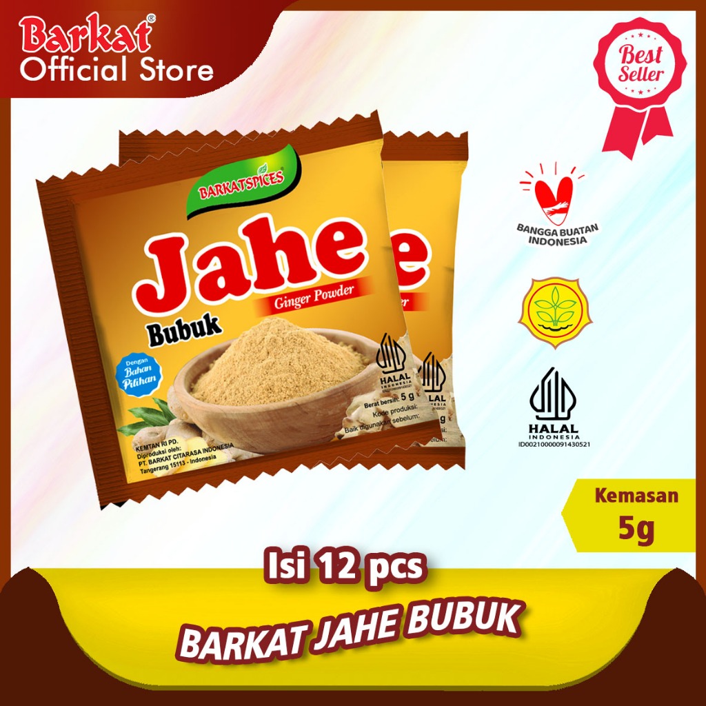 

Barkat Jahe Bubuk 5 gram Harga 12 Pcs 100% Rempah Asli Sejak 1939