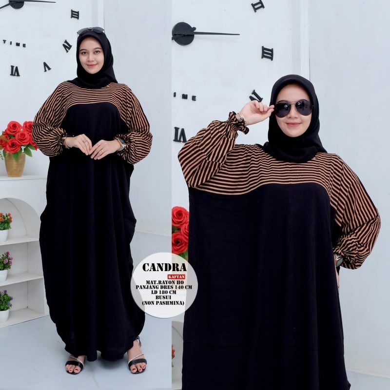 Kaftan Super Jumbo Gamis Muslimah Bahan Rayon Premium XXXXL Resleting Depan Busui Baju Wanita Muslim