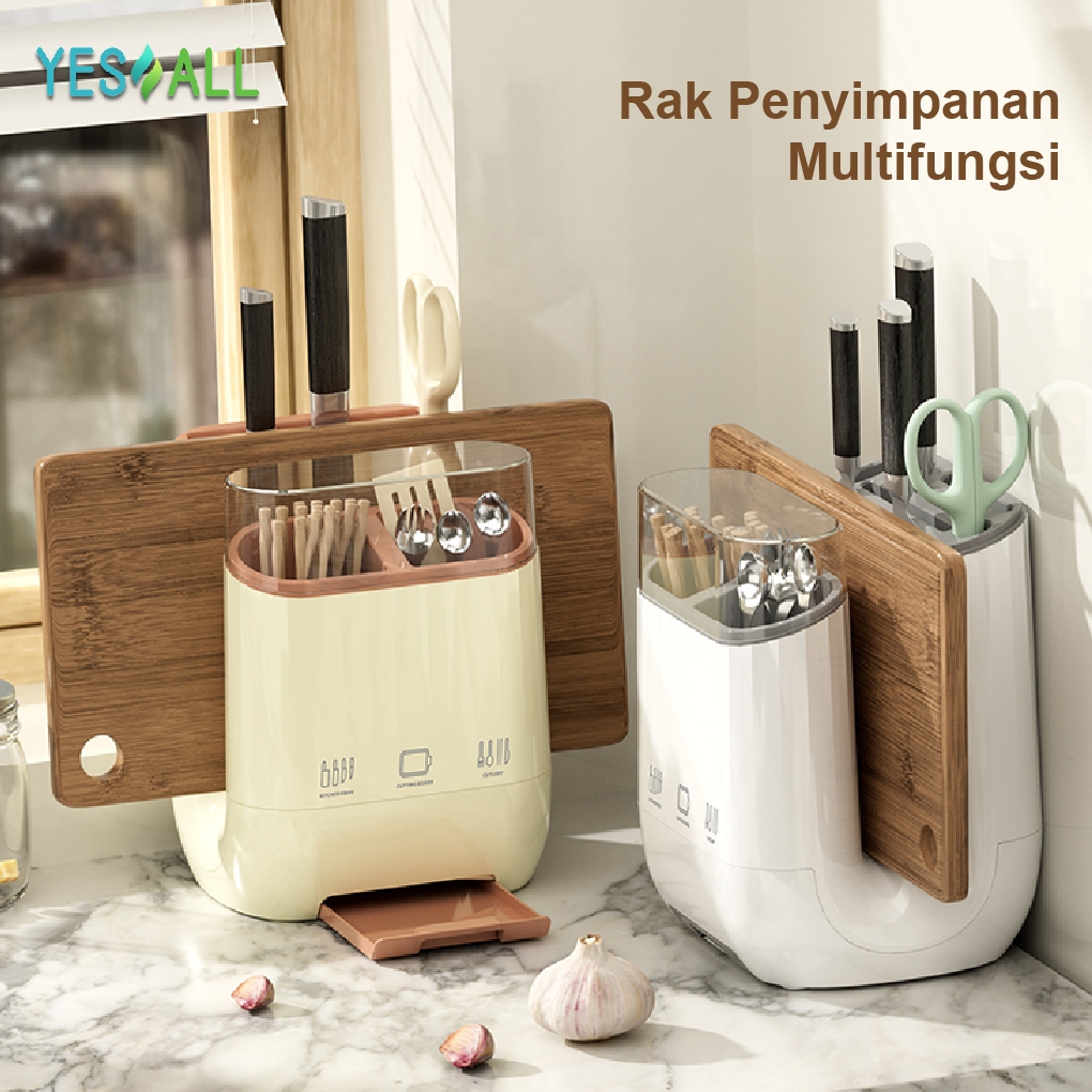YESALL Rak Dapur - Tempat Sendok Tempat Sumpit Rak Talenan Gunting Tempat Spatula Peralatan Dapur Te