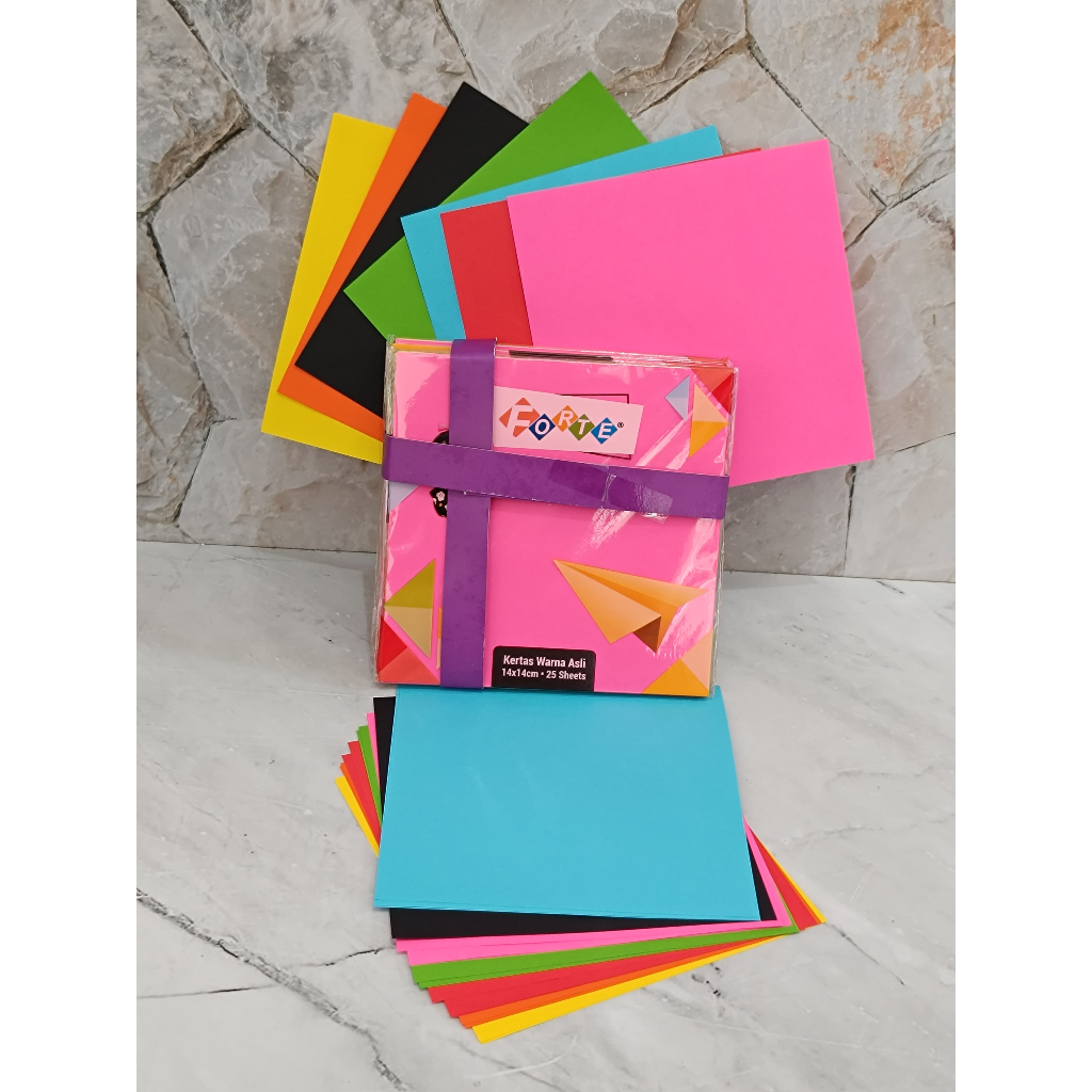 

SATU PACK ( 25 LEMBAR ) KERTAS LIPAT ORIGAMI DUA WARNA FORTE 14X14
