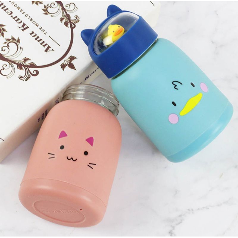 B ( B105 ) BOTOL  MINUM KACA ANAK KARAKTER LUCU 360 ML KEMASAN BOX