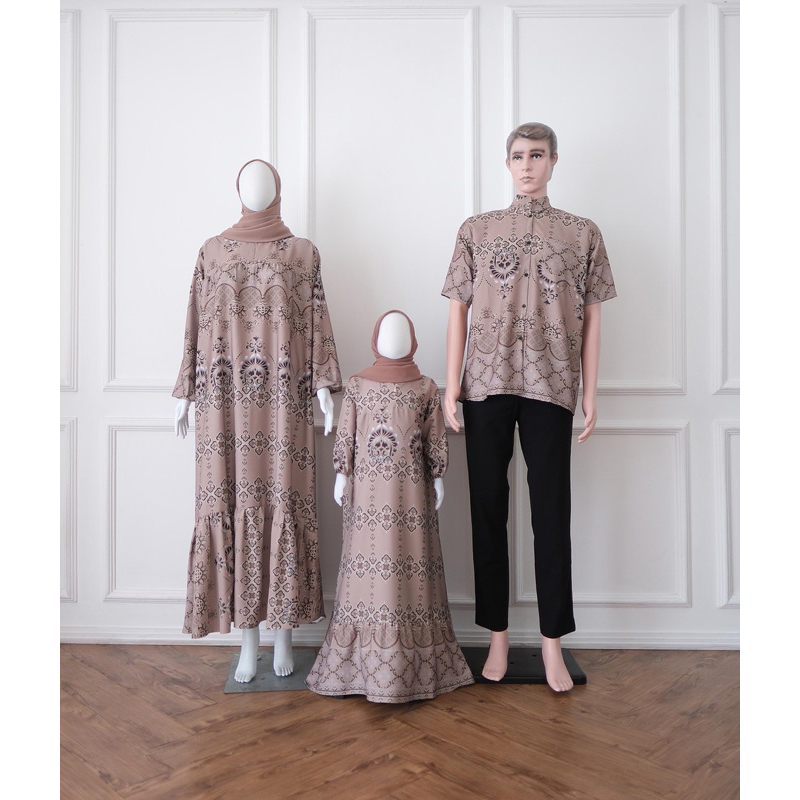 Baju couple 3 in 1 (ibu,ayah &anak) |baju lebaran -baju couple -gamis couple