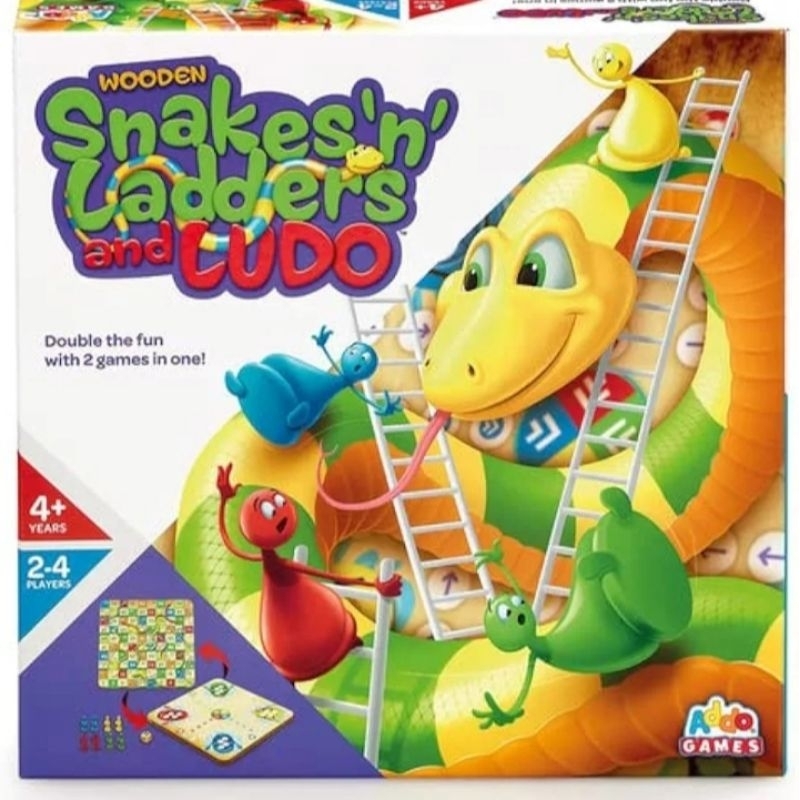 Early Learning Centre Addo Games Wooden Snakes 'n' Ladders and Ludo
