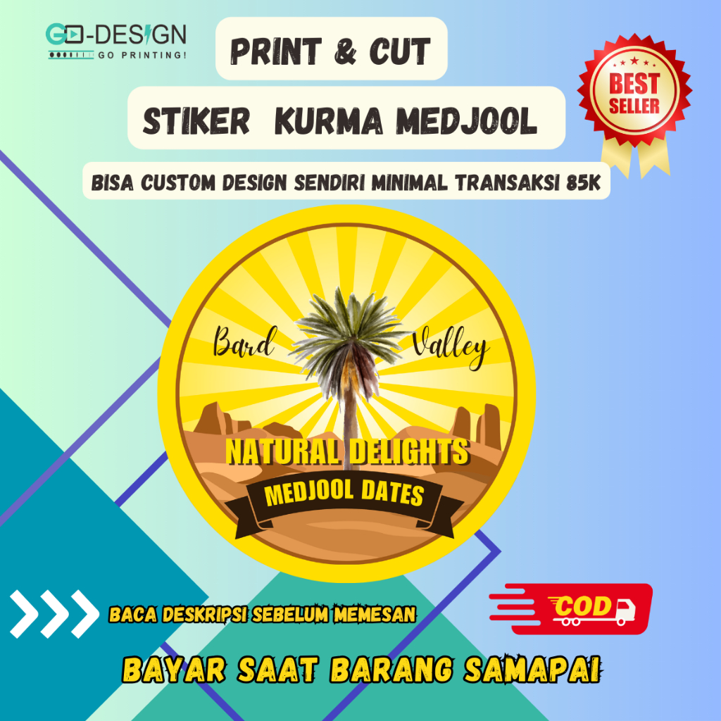 

stiker kurma medjool/stiker kurma/stiker/label kurma sukari