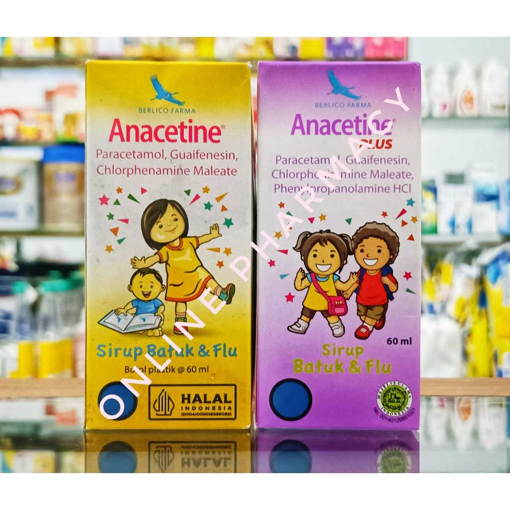 𝐀𝐧𝐚𝐜𝐞𝐭𝐢𝐧𝐞 & 𝐀𝐧𝐚𝐜𝐞𝐭𝐢𝐧𝐞 𝐏𝐥𝐮𝐬 Sirup 60ML - Obat Demam Batuk dan Pilek Anak