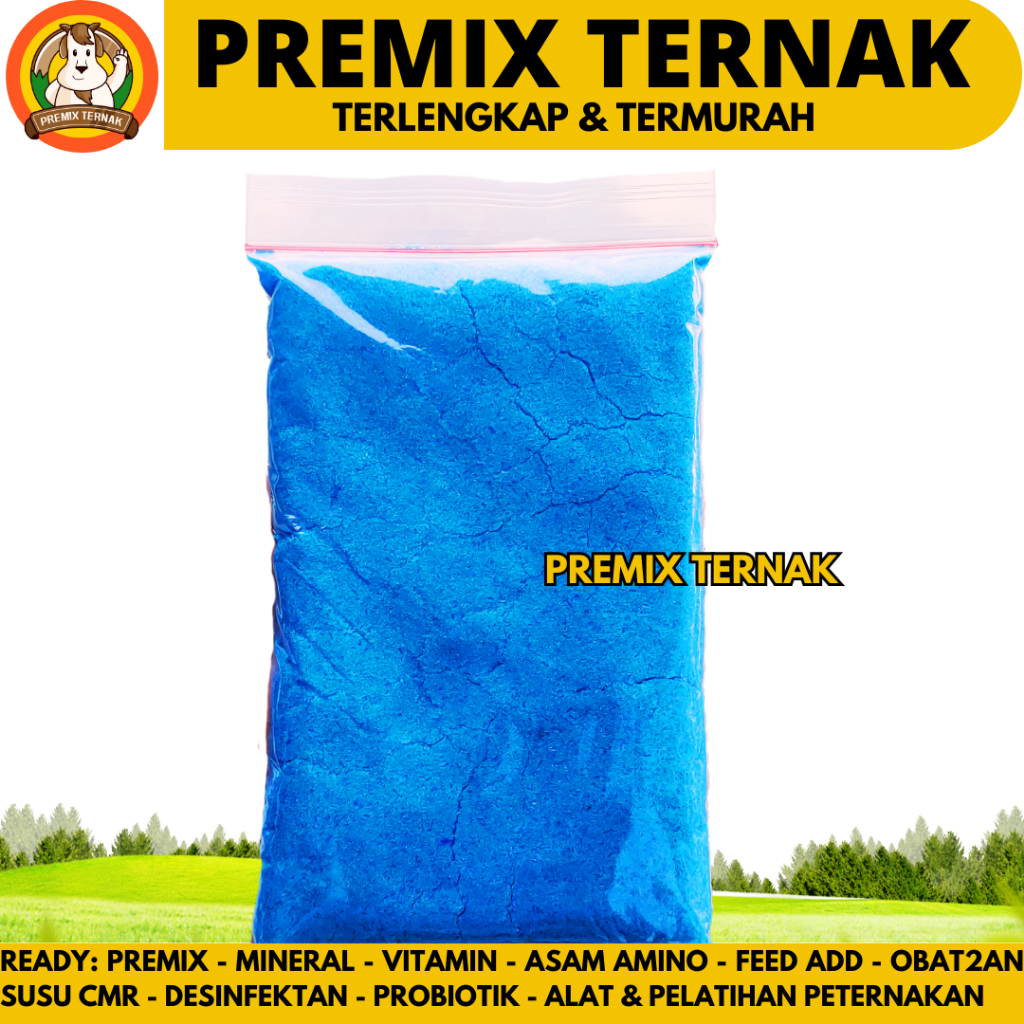 TERUSI 1 KG - COPPER SULPHATE Sulfate Prusi CuSO4 Tembaga Sulfat Tembaga Sulfate Cupri Sulfate