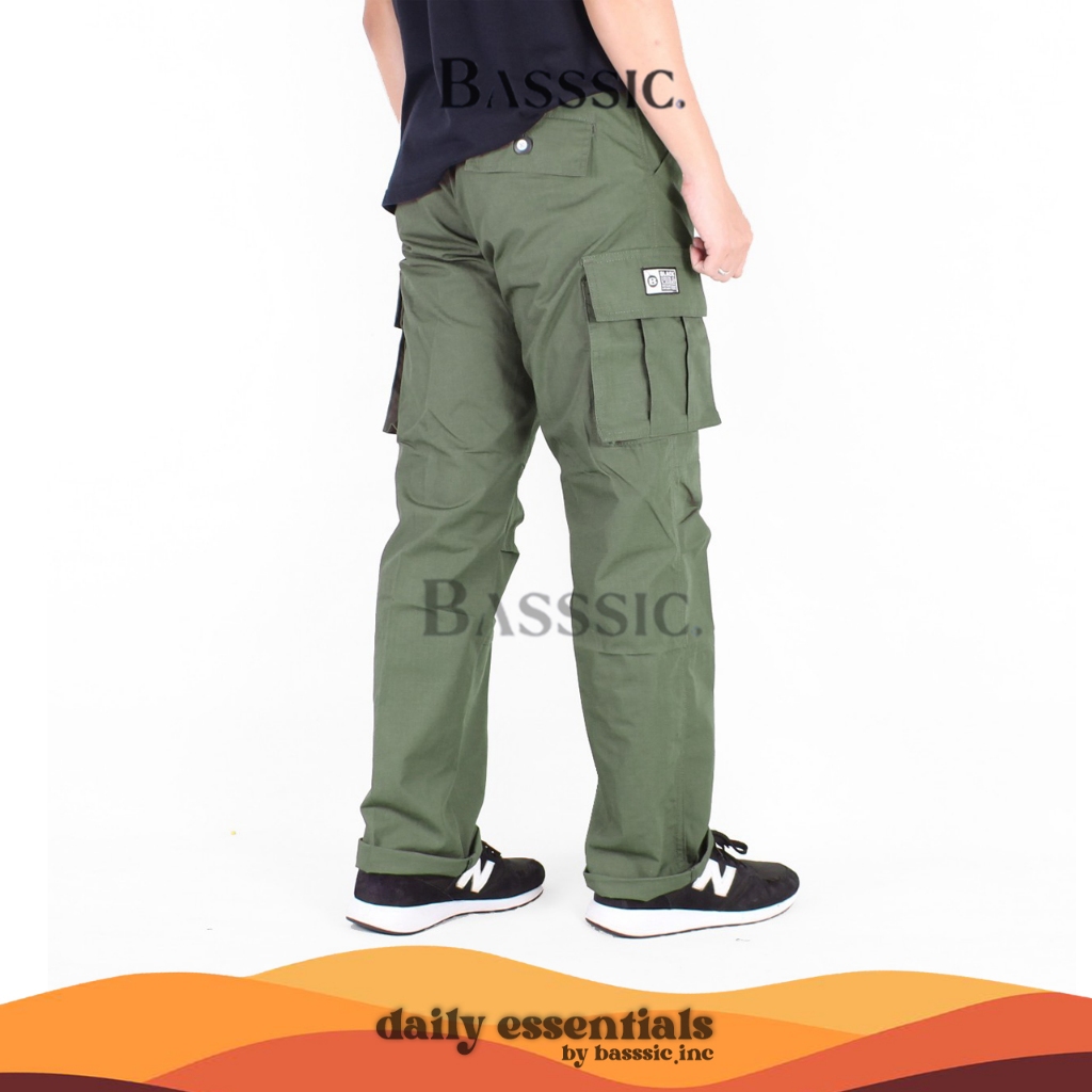 Celana Cargo Panjang Pria - Cargo Baggy Army Original - Basssic