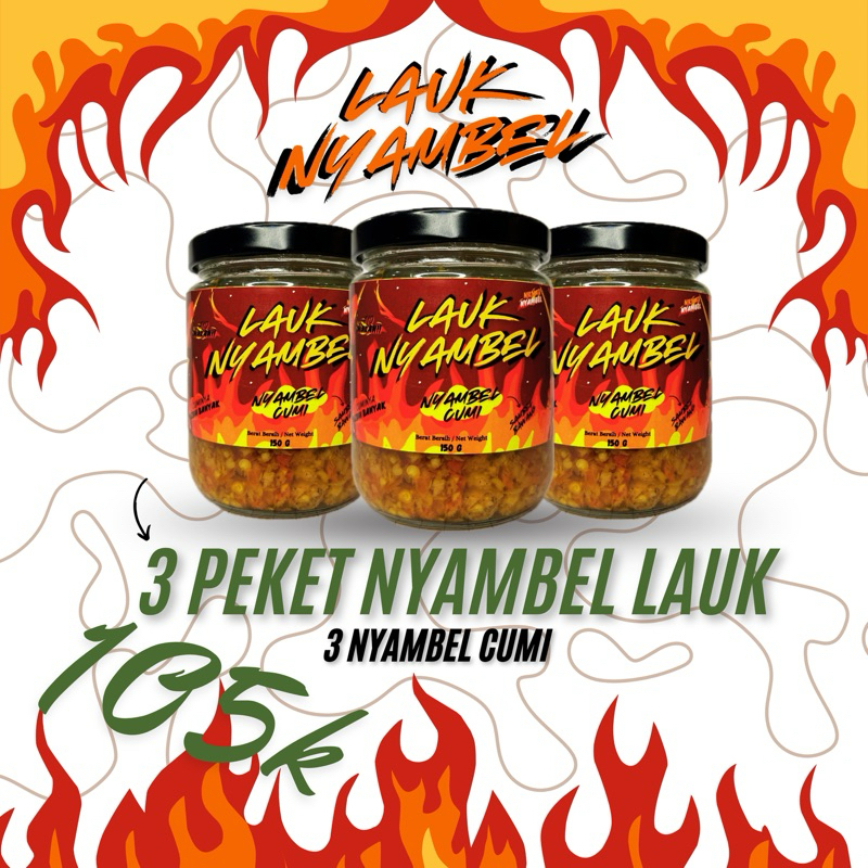 

3 PAKET SAMBEL NYAMBEL CUMI | LEBIH HEMAT | KEMASAN JAR KACA 150gr